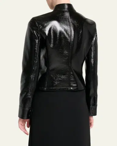 Courrèges Buckle-Collar Shiny Vinyl Zipped Jacket | Thumbnail 3