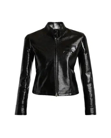 Courrèges Buckle-Collar Shiny Vinyl Zipped Jacket | Thumbnail 1