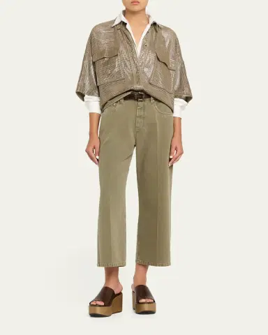 Brunello Cucinelli 80mm Leather and Raffia Platform Sandals | Thumbnail 3