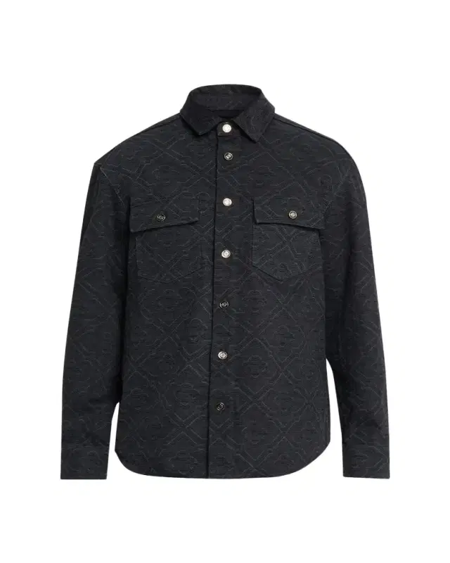 en's Laser onogram Denim Button-Down Shirt