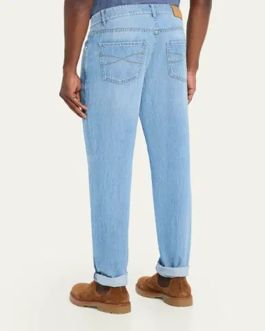 Brunello Cucinelli Men's Traditional Cuffed Jeans | Thumbnail 3 Brunello Cucinelli Men's Traditional Cuffed Jeans | Thumbnail 3