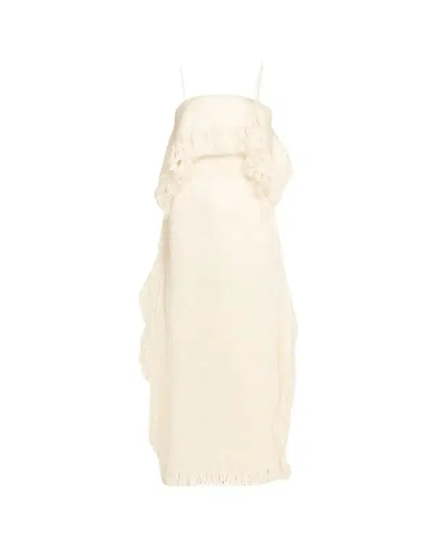 FForme Jay Layered Fringe Silk Plisse Column Gown
