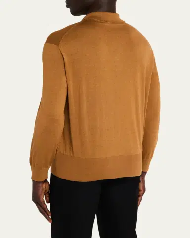 Versace Men's Medusa-Button Knit Polo Cardigan | Thumbnail 3