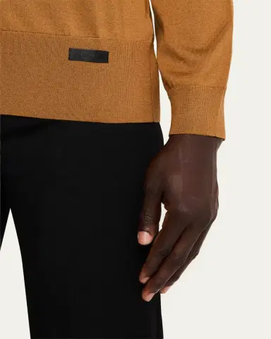 Versace Men's Medusa-Button Knit Polo Cardigan | Thumbnail 5