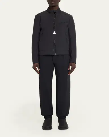 Moncler Men's Matte Band Collar Full-Zip Jacket | Thumbnail 2