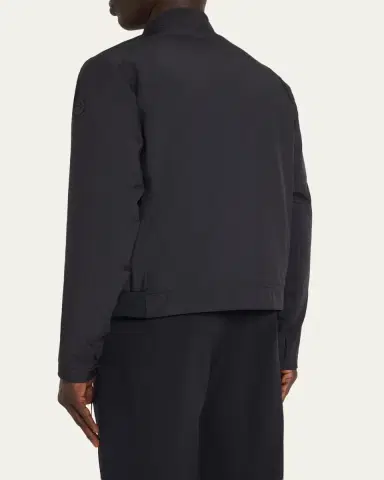 Moncler Men's Matte Band Collar Full-Zip Jacket | Thumbnail 3