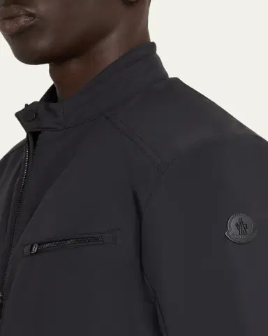 Moncler Men's Matte Band Collar Full-Zip Jacket | Thumbnail 5