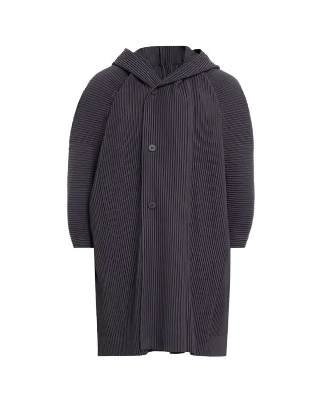 Hooded Plisse Coat