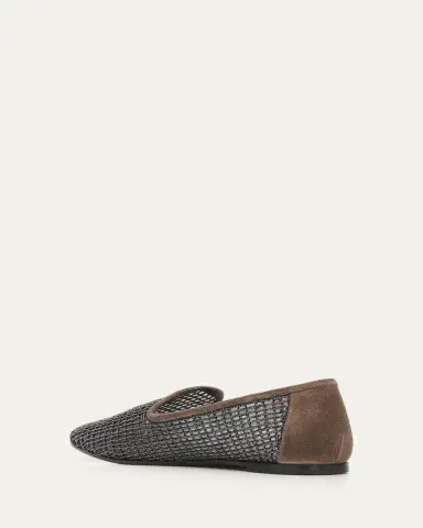 Brunello Cucinelli Precious Net Embroidered Suede Flats | Thumbnail 2 Brunello Cucinelli Precious Net Embroidered Suede Flats | Thumbnail 2