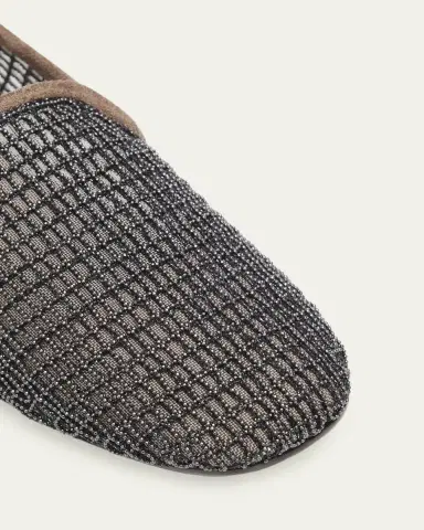 Brunello Cucinelli Precious Net Embroidered Suede Flats | Thumbnail 3 Brunello Cucinelli Precious Net Embroidered Suede Flats | Thumbnail 3