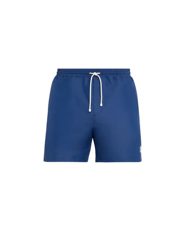 Brunello Cucinelli Men's Solid Swim Trunks with Logo