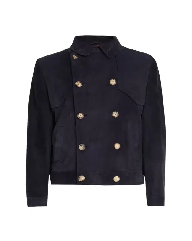 en's Double-Breasted Leather Jacket