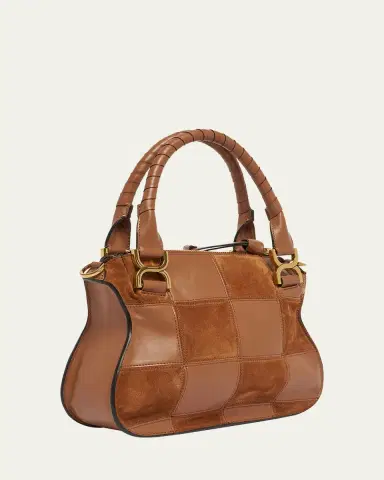 Chloé Marcie Medium Saddle Shoulder Bag in Patchwork Leather | Thumbnail 3 Chloé Marcie Medium Saddle Shoulder Bag in Patchwork Leather | Thumbnail 3