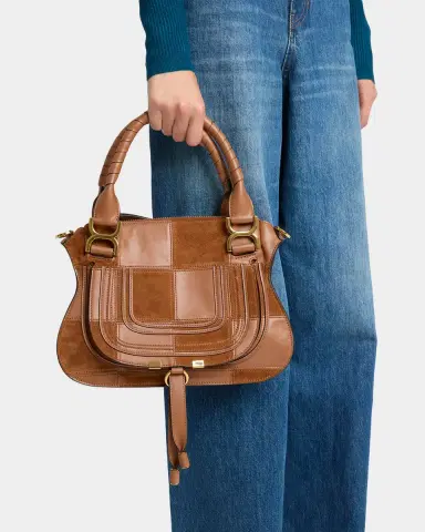 Chloé Marcie Medium Saddle Shoulder Bag in Patchwork Leather | Thumbnail 6 Chloé Marcie Medium Saddle Shoulder Bag in Patchwork Leather | Thumbnail 6