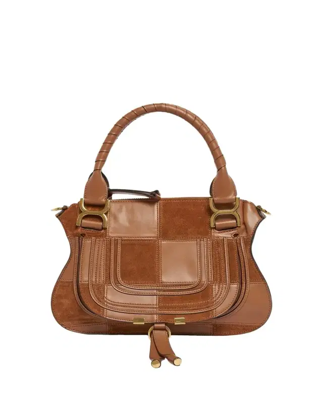 Marcie Medium Saddle Shoulder Bag in Patchwork Leather