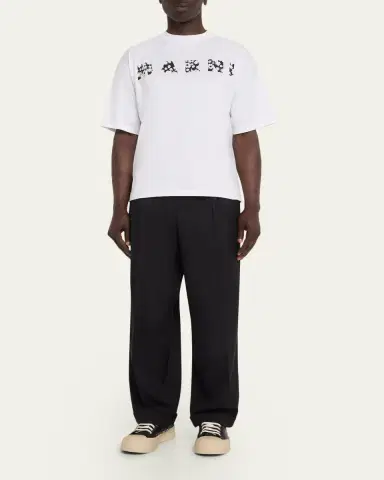 Marni Men's Wool Pleated Wide-Leg Trousers | Thumbnail 2 Marni Men's Wool Pleated Wide-Leg Trousers | Thumbnail 2