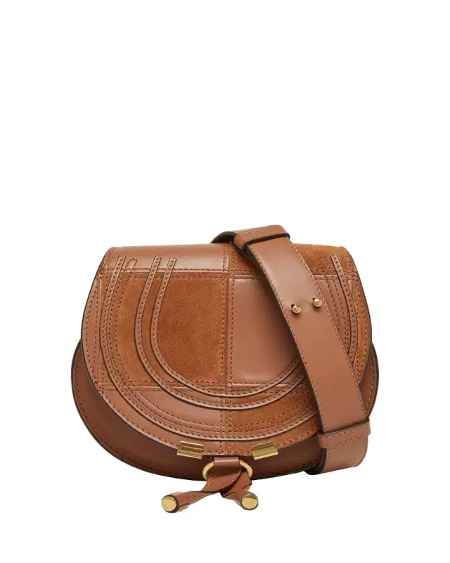 Marcie Medium Saddle Crossbody Bag in Patchwork Leather