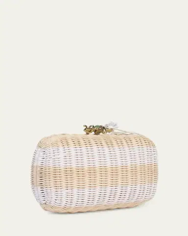 Bottega Veneta Striped Woven Rattan Clutch Bag | Thumbnail 3