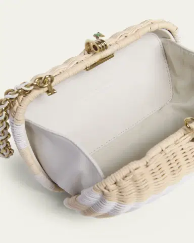 Bottega Veneta Striped Woven Rattan Clutch Bag | Thumbnail 4