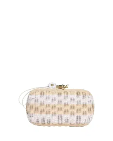 Bottega Veneta Striped Woven Rattan Clutch Bag | Thumbnail 1