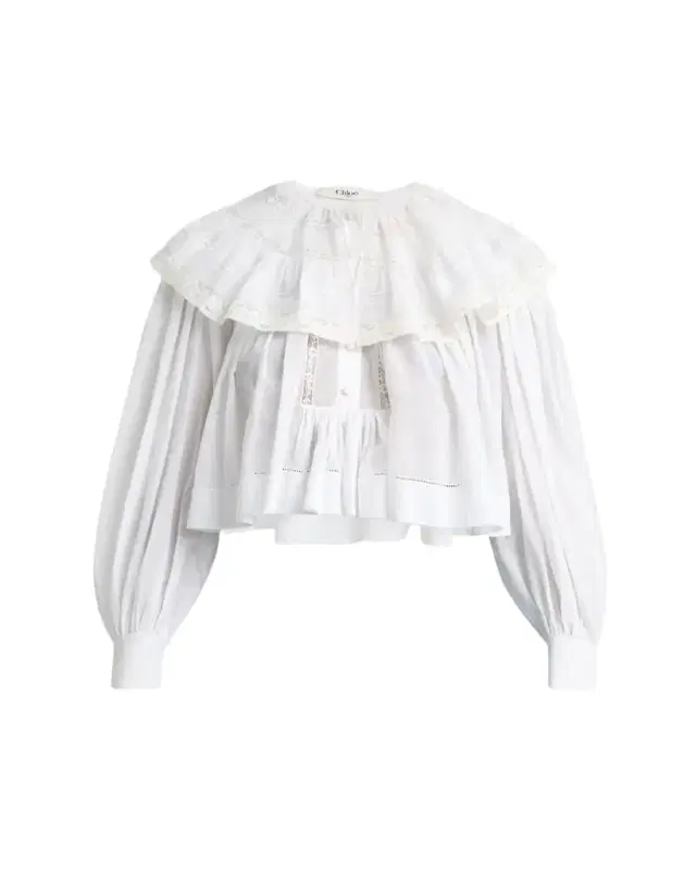 Chloe Light Cotton Voile Capelet Crop Blouse