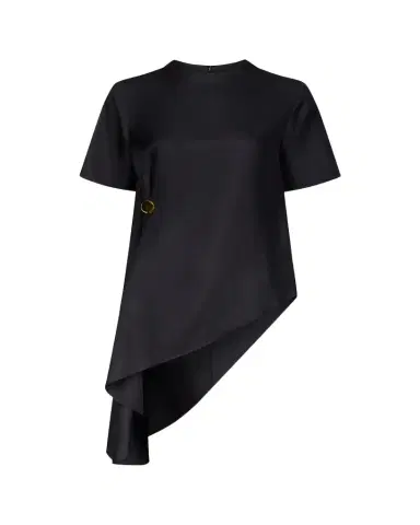 Loulou de Saison Madea Draped Asymmetric Silk Top | Thumbnail 1 Loulou de Saison Madea Draped Asymmetric Silk Top | Thumbnail 1