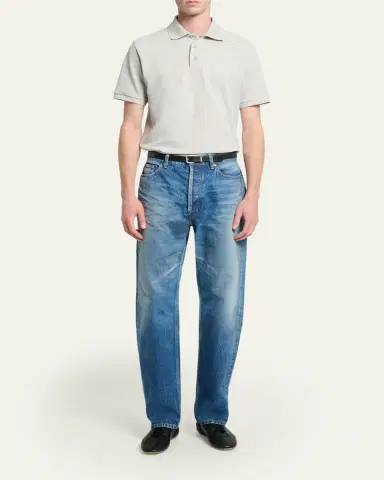 Saint Laurent Men's Lewis Grained Leather Sneakers | Thumbnail 3 Saint Laurent Men's Lewis Grained Leather Sneakers | Thumbnail 3