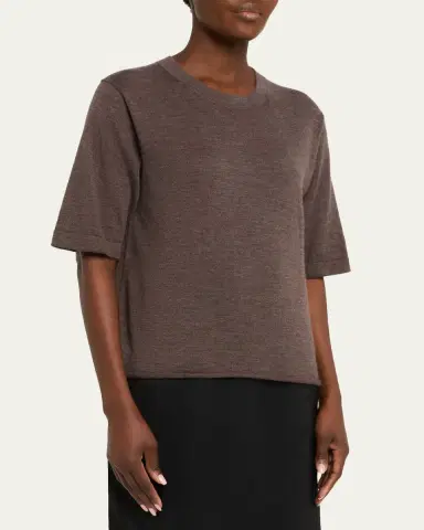Loulou de Saison Nala Fine Cashmere T-Shirt | Thumbnail 4 Loulou de Saison Nala Fine Cashmere T-Shirt | Thumbnail 4