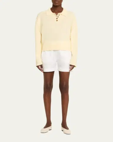 Loulou de Saison Homere Cashmere Boxy Polo Sweater | Thumbnail 2