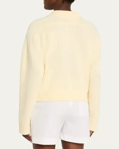 Loulou de Saison Homere Cashmere Boxy Polo Sweater | Thumbnail 3