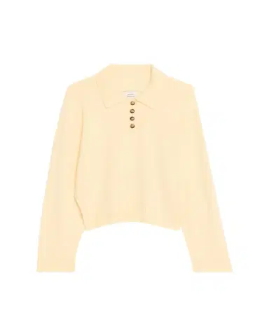 Loulou de Saison Homere Cashmere Boxy Polo Sweater | Thumbnail 1