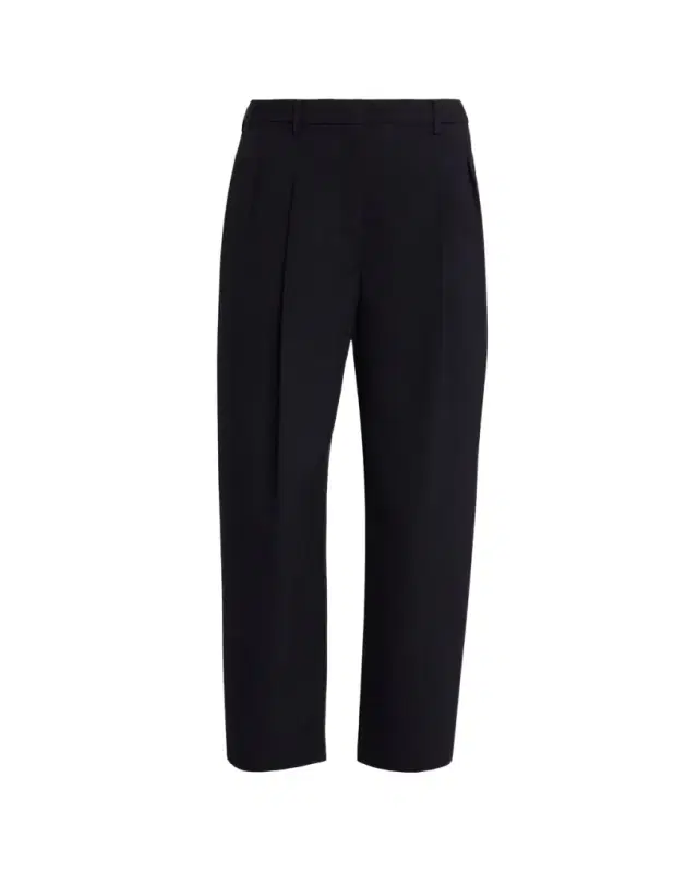Pleated Wool Cigarette Pants