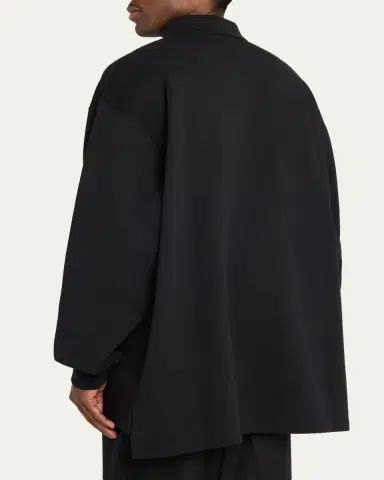 Balenciaga Men's BB-Laurel Oversized Fleece Polo Shirt | Thumbnail 3
