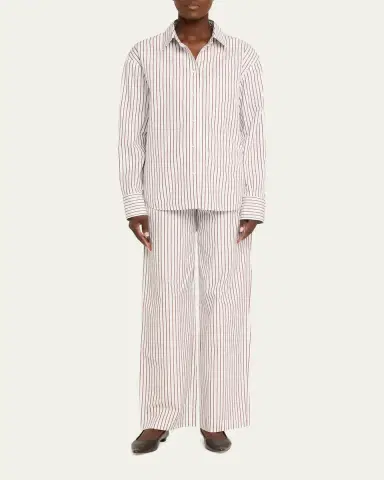 Loulou de Saison Cisco Striped Straight-Leg Pants | Thumbnail 2