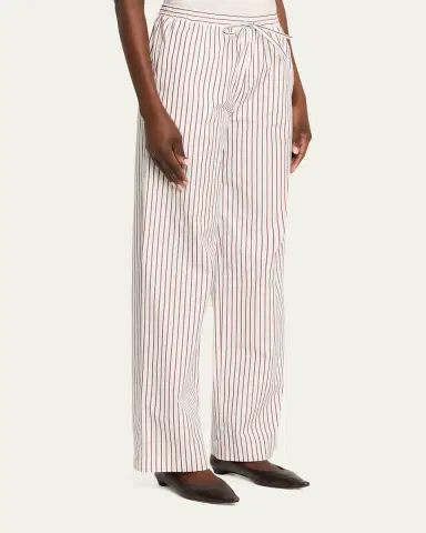 Loulou de Saison Cisco Striped Straight-Leg Pants | Thumbnail 4