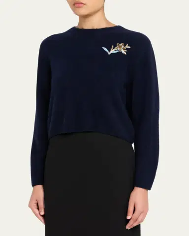 Markarian Romy Floral Embellished Cashmere-Silk Sweater | Thumbnail 4 Markarian Romy Floral Embellished Cashmere-Silk Sweater | Thumbnail 4
