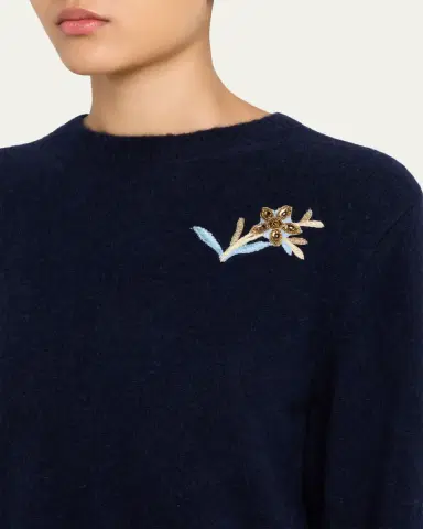 Markarian Romy Floral Embellished Cashmere-Silk Sweater | Thumbnail 5 Markarian Romy Floral Embellished Cashmere-Silk Sweater | Thumbnail 5