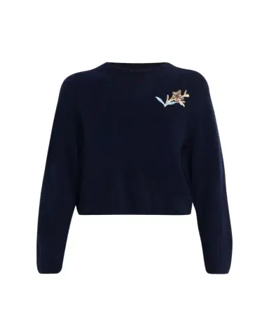 Markarian Romy Floral Embellished Cashmere-Silk Sweater | Thumbnail 1 Markarian Romy Floral Embellished Cashmere-Silk Sweater | Thumbnail 1