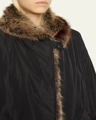 Isabel Marant Charone Short Parka with Faux Fur Lining | Thumbnail 5 Isabel Marant Charone Short Parka with Faux Fur Lining | Thumbnail 5