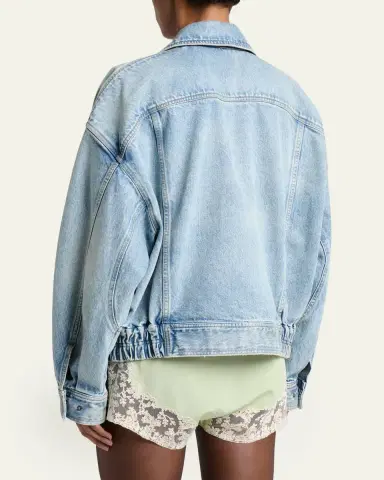 Saint Laurent Oversized Denim Zip Shirt Jacket | Thumbnail 3 Saint Laurent Oversized Denim Zip Shirt Jacket | Thumbnail 3