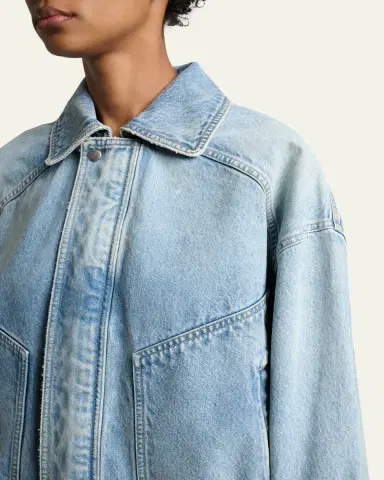 Saint Laurent Oversized Denim Zip Shirt Jacket | Thumbnail 5 Saint Laurent Oversized Denim Zip Shirt Jacket | Thumbnail 5