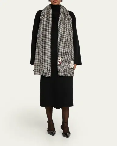 Janavi India Polka Penguin Embroidered Cashmere Shawl | Thumbnail 2