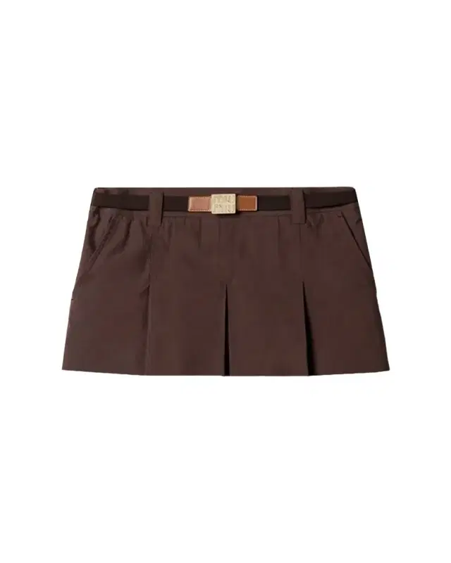 Panama Cotton Mini Pleated Skirt
