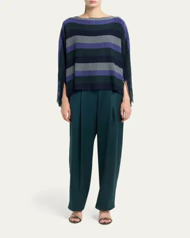 Giorgio Armani Striped Fringe Oversized Sweater | Thumbnail 2 Giorgio Armani Striped Fringe Oversized Sweater | Thumbnail 2