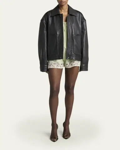 Saint Laurent Front Pocket Leather Jacket | Thumbnail 2
