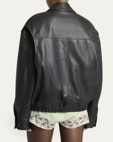 Saint Laurent Front Pocket Leather Jacket | Thumbnail 3
