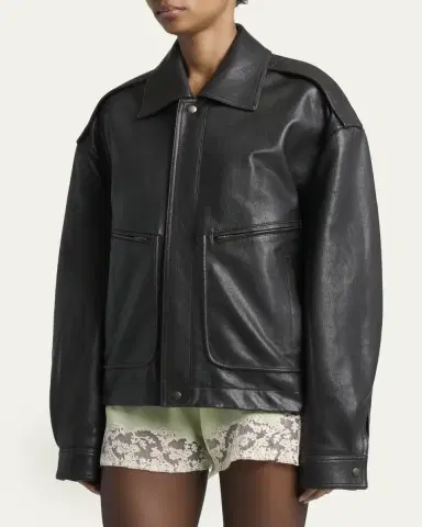 Saint Laurent Front Pocket Leather Jacket | Thumbnail 4