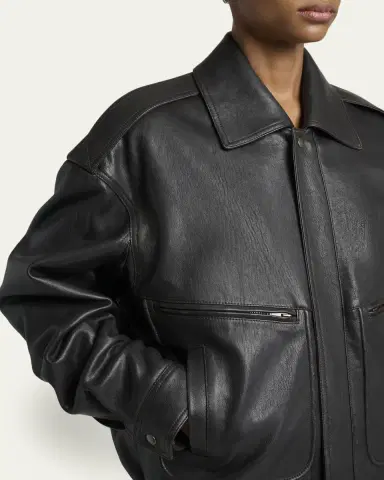 Saint Laurent Front Pocket Leather Jacket | Thumbnail 5