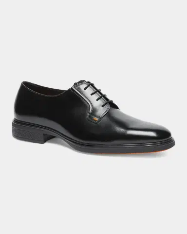 Santoni Men's Easy Collection Leather Rubber-Sole Derby Shoes | Thumbnail 3