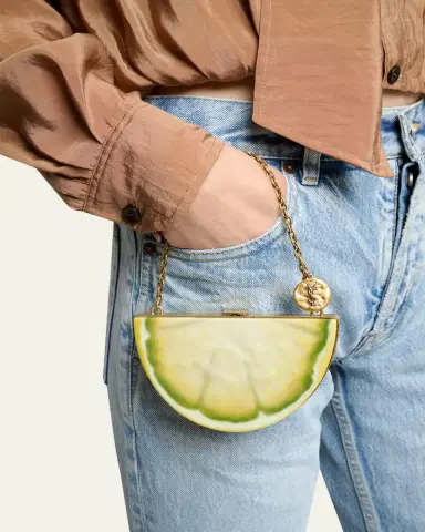 Saint Laurent Mini Lemon Wedge Resin Clutch Bag | Thumbnail 2